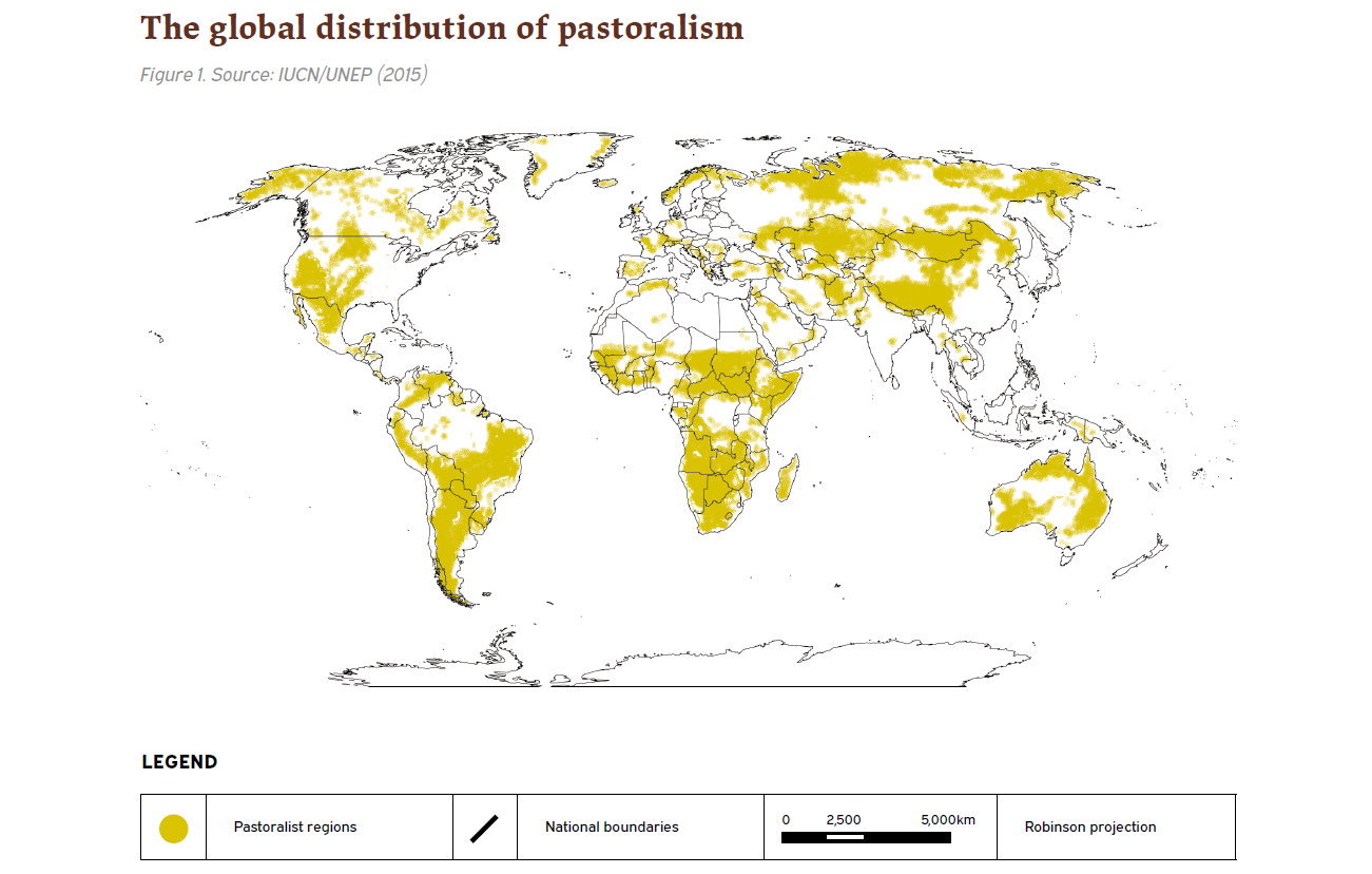 Map showing the global distribution of pastoralism